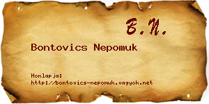 Bontovics Nepomuk névjegykártya